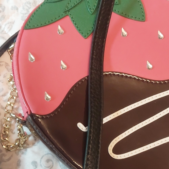 Kate Spade Chocolate-Dipped Strawberry Crossbody Bag - Pink, Brown, Green - Picture 10 of 10